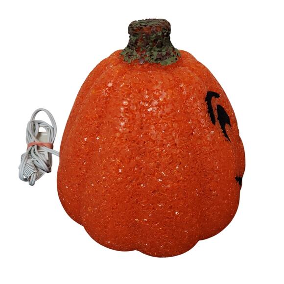 Vintage Seasons Melted Plastic Popcorn Jack O Lantern Light Up Pumpkins Lot Of 3 - Picture 3 of 16